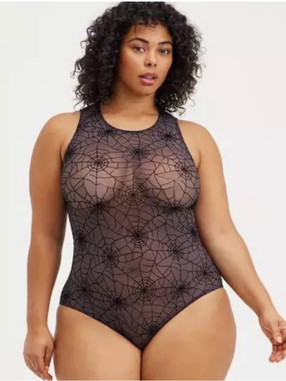 NWT Torrid Rare & HTF Black Spiderweb Mesh Bodysuit—sz 2